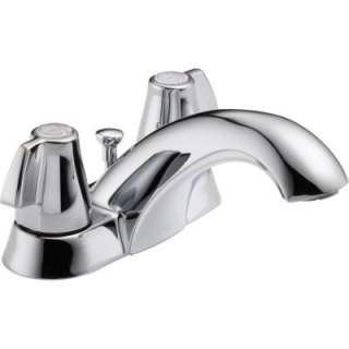   Handle Mid Arc Bathroom Faucet in Chrome with Metal Pop up Assembly
