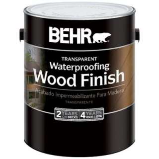 BEHR401 1 Gal. Transparent Waterproofing Cedar Natural tone Wood 