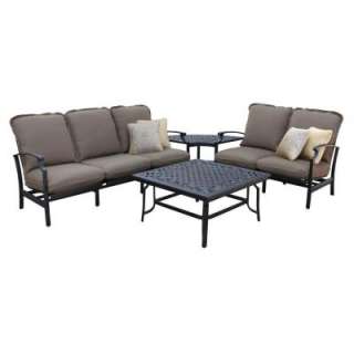 Thomasville Messina Canvas Cocoa 4 Piece Patio Sectional Set FG 
