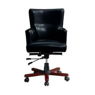   CollectionCraftsman Macintosh Oak Black Leather Swivel Desk Chair
