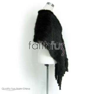 Knitted Mink Fur Cape/Shawl/Stole/Scarf/Wrap/Poncho  