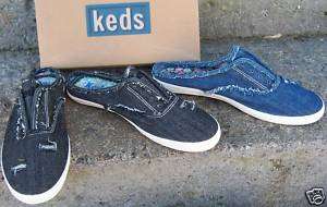 NEW KEDS DESTROY Black Blue Canvas Slip On Sneaker Mule  