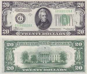 Paper Money $ 20 Dollars Federal Chicago 1934 UNC  