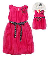 Sweet Heart Rose for Dollie & Me 4 6X Swiss Dot Mesh Bubble Dress with 