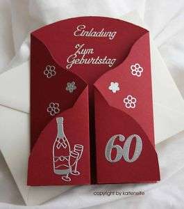 10 Einladungen 50./60./80. Geburtstag + Briefumschlag  