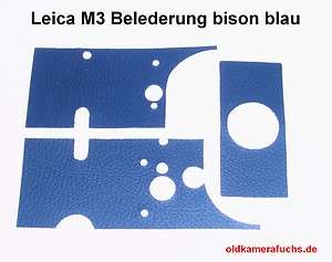 Leica M3 Kamerabelederung selbstklebend neu Bison Kunstleder blau 