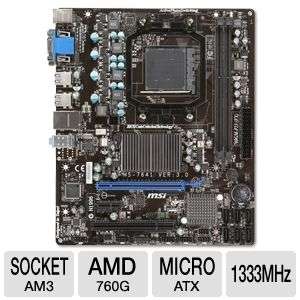 MSI 760GM P23 (FX) AMD Socket AM3+ Motherboard and AMD Phenom II X4 