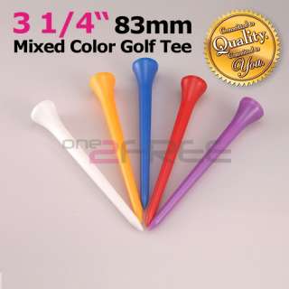 50pcs Mixed Zero Friction Golf Tees Plastic 83mm 3 1/4  