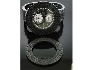 Mens Large Ice Ice by Icetime 60MM 10 Diamonds watch Black Face 