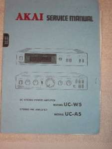 AKAI Service Manual&Parts List~UC W5/UC A5 Amplifier  