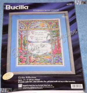 Bucilla GARDEN REFLECTIONS Stamped Cross Stitch Kit   Sandy Orton 