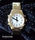 Sprechende Damen Armbanduhr mit Matallzugb​and Uhr Blind