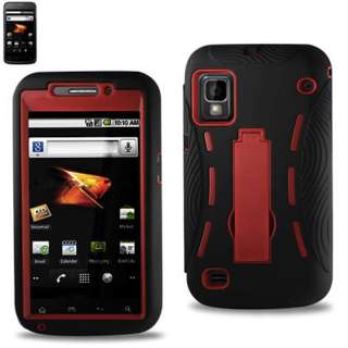 Boost Mobile ZTE WARP N860 Heavyduty Hybrid Impact RED Stand Case Dual 