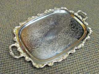   Silverplate by Poole 5921 Silver footed tray/platter, Excellent  