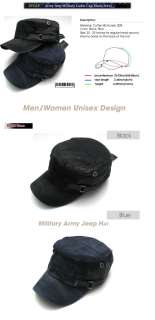 Brand New Unisex Army Jeep Military Cap Hat ST Black/Navy  