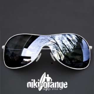 niki orange® Fashion Sonnenbrille, Pilotenbrille mit weißem Rahmen 
