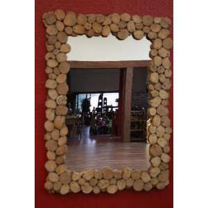 Wandspiegel,Spiegel,Rahmen,Neu,Glas,Teak,Holz,106 x 75  