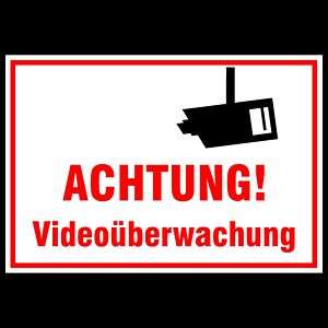 Videoüberwachung Schild   Kamera Warnschild (2025)  