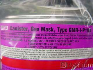 12 each MSA Gas Mask Canister GMR I P100 UNUSED  
