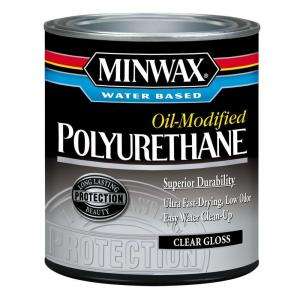 Minwax 8 Oz. Clear Gloss Water Based Oil Modified Polyurethane 23015 