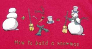 GYMBOREE Red How to Build Snowman Holiday Shirt Sz 6 EC  