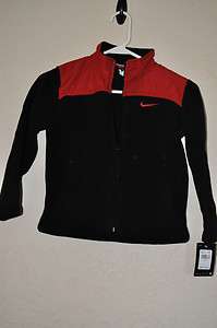 NIKE Fleece Jacket   Size 6   Black and Red   NWT  
