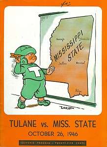 1946 Tulane vs. Mississippi State Football Program  