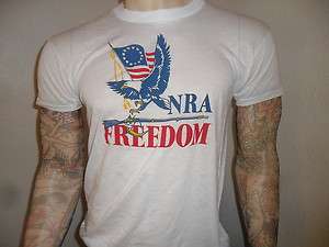   NRA FREEDOM TSHIRT National Rifle Association Flint Lock Gun Eagle USA