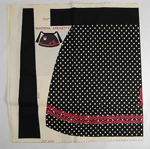 VINTAGE 1950 Poodle Cotton Apron Fabric Aprinette Blac  