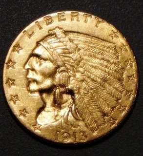 1913 $2 1/2 INDIAN NICE HIGH GRADE BU  