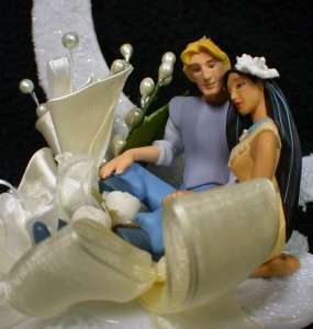 DISNEY POCAHONTAS JOHN Wedding Cake Topper IVORY moon  