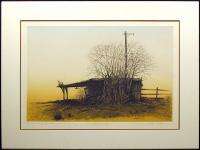   Out of Business Signed & Numbered Matted Etching old building  