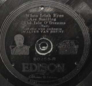 EDISON DIAMOND DISC RECORD~ETCHED LABEL~IRISH EYES SMIL  