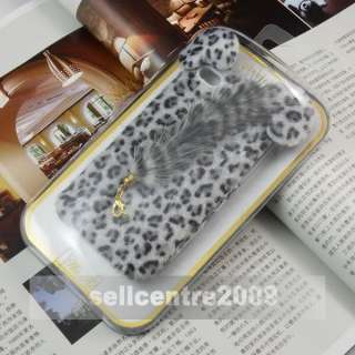 Classic Luxury Design Furry Leopard Rubber Case Cover For iphone 4 4G 