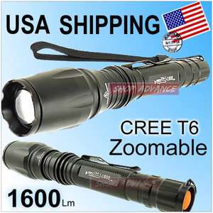   Zoomable CREE XML XM L T6 LED Flashlight Torch Zoom in&out Z16  