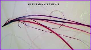   Pink Purple & Aqua Blue 4 Feather Hair Extension Design #607  