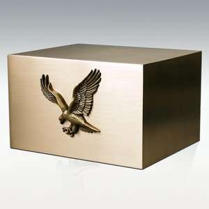 Eagle Bronze Cube Companion Cremation Urn   