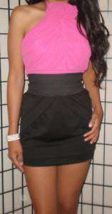 Arden B Black Double Waist Pleated Mini Skirt Large NWT  