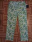 Womens Liz Claiborne Green Floral Audra Casual Stretch Pants 4 NWT 29 