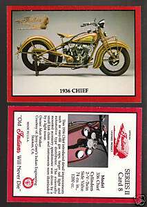 1936 36 INDIAN CHIEF Motorcycle Series II TRADING CARD  