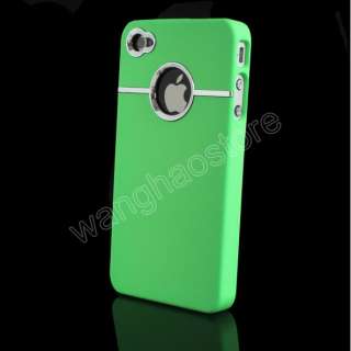 Green DELUXE CHROME Fashion Hard Case Cover for IPHONE 4S 4G 4 CASE AT 