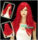 48cm Long Wavy Candy Apple Red Fashion Wig LM47