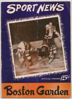 1945 46 Boston Bruins Red Wings Program Standoff  