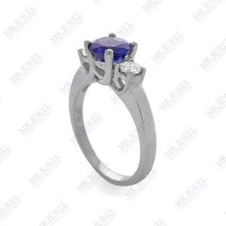 30 CT ROUND TANZANITE AND DIAMOND RING AAAA COLOR  