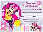 Disney Minnie Mouse Girls Party Invitations X 20 Per Pa