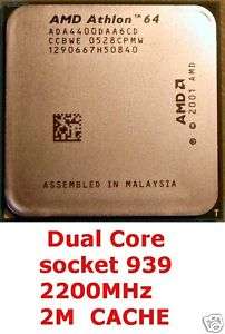   AMD ATHLON 64 X2 4400+ 939 PIN ADA4400DAA6CD Dual Core