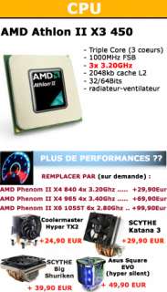   PC AMD Athlon II 3x3.20Ghz  4Go RAM  HD5550 1Go  500Go