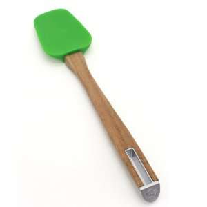  Silicone Spoontula with Wooden Acacia Handle Green 