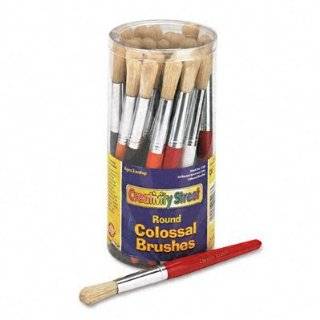 Chenille Kraft 5168 Wood Handle Colossal Round Brushes, Assorted 