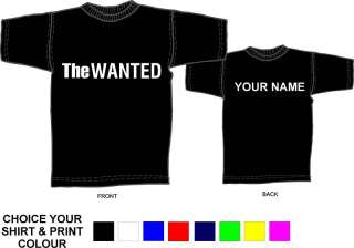 THE WANTED T SHIRT, PERSONALISE FOR FREE  